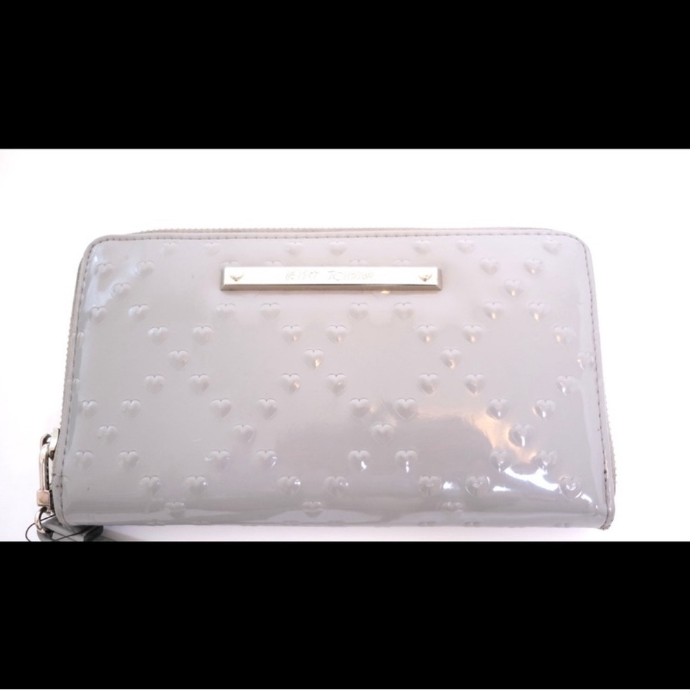 Betsy Johnson Shiny Patent Gray Wallet/Wristlet